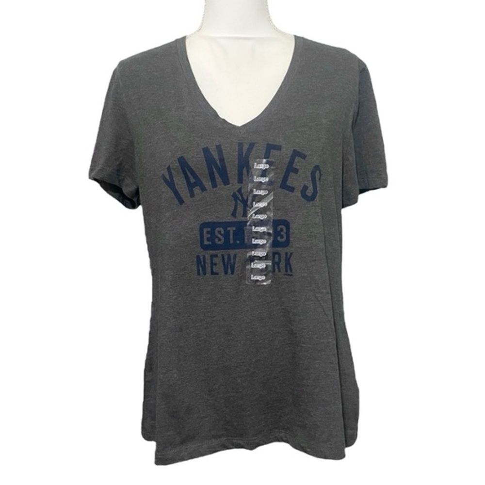 NWOT New York Yankees MLB Heather Gray Short Sleeve Tee T-Shirt Top New Large